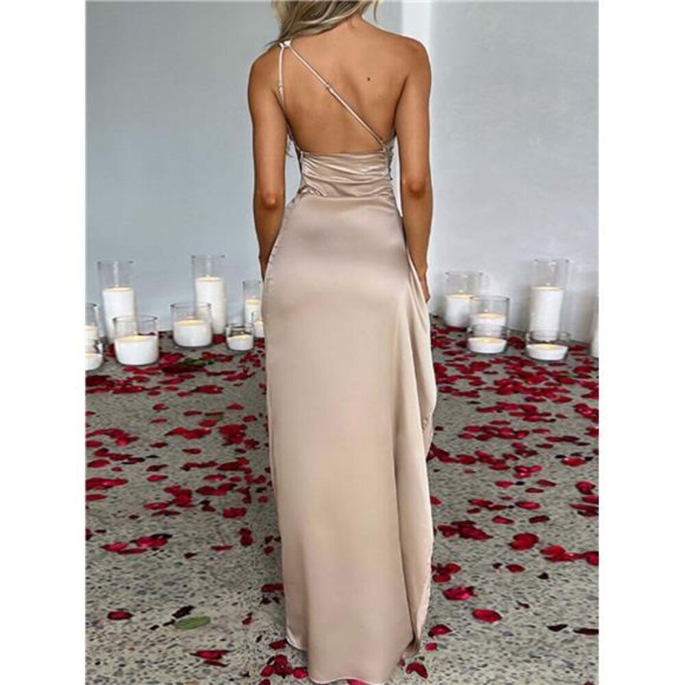Champagne Satin Gown - Picture 2 of 7